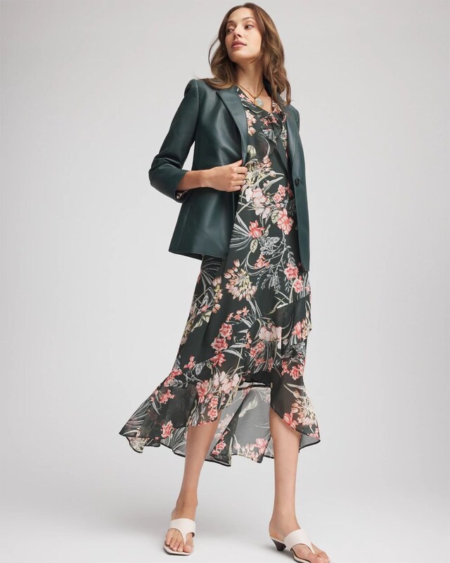 Floral Ruffle-Trim Chiffon Dress - image 2